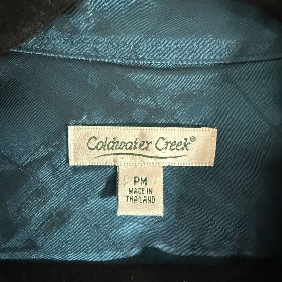 Coldwater Creek Jacket Women's Medium Petite Green Full Zip Long Sleeve - Picture 4 of 11